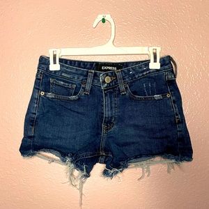 EXPRESS Low Rise Shortie Denim Shorts